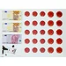 Euro munten en briefjes in karton 8 bladen