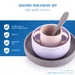 Siliconen bestekset 4-delig, paars