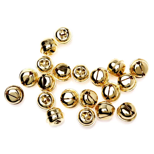 Zakje van 20 goudkleurige belletjes 18-20 mm dia.,17 mm hoog