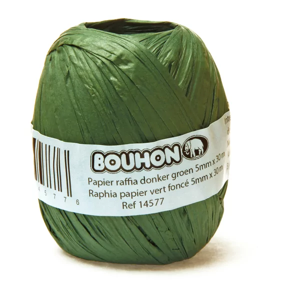 Raphia papier vert foncé 5 mm x 30 m