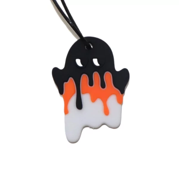 Pendentif à mâcher fantôme effrayant noir