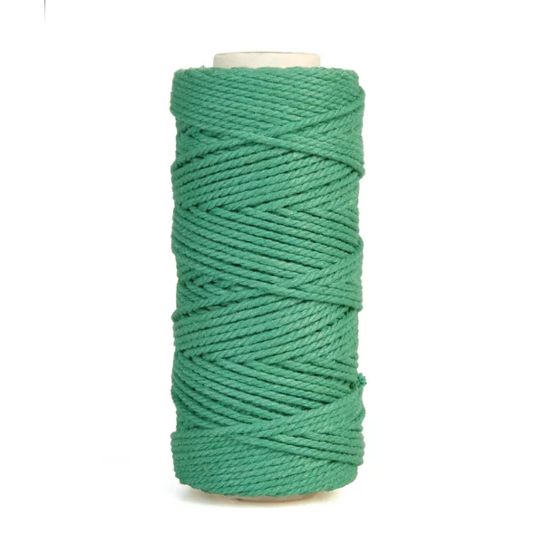 Ficelle coton vert moyen 200 g gros (macramé), environs 130 m (2 mm)