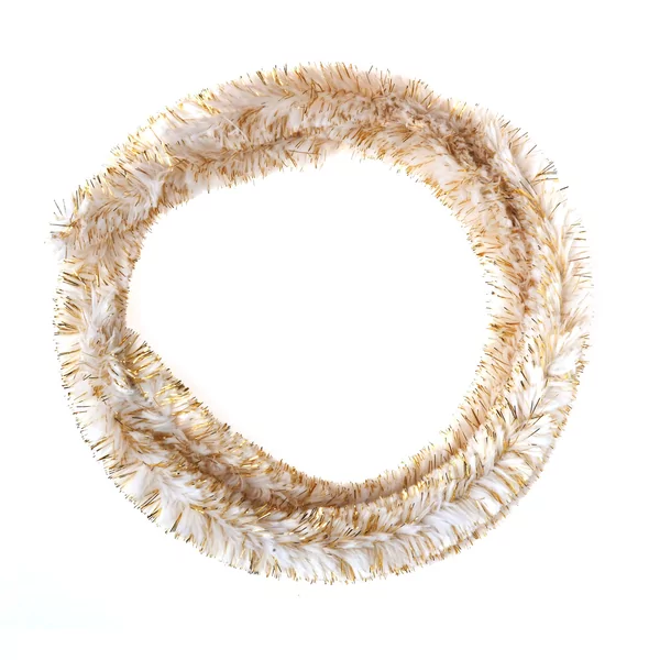 Chenille glitter 30 mm diametre blanc or