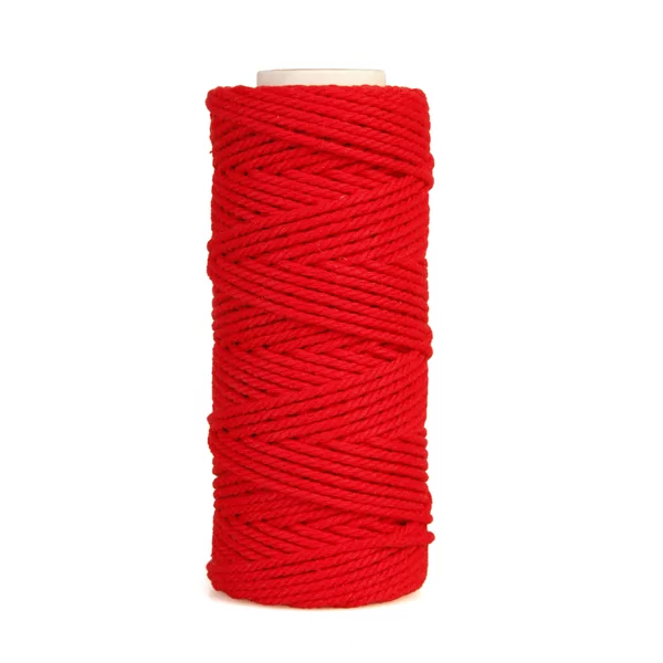 Katoentouw rood dik 200 g (macramé), ca.130 m (2 mm)