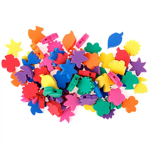 Sachet de 72 perles plantes en caoutchouc souple