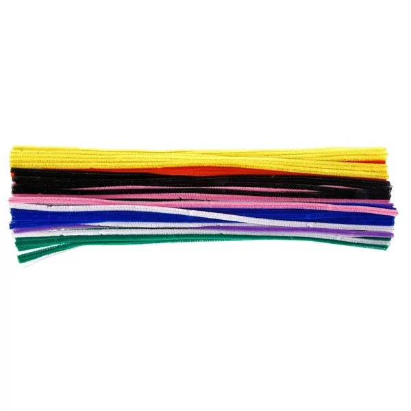 100 chenilles 10 col. assorties 50 cm x 8 mm