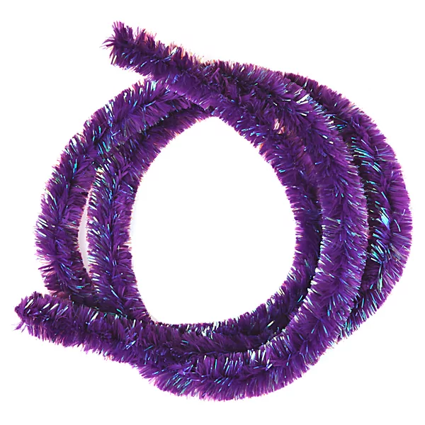 Glitter chenilledraad 30 mm diameter paars goud