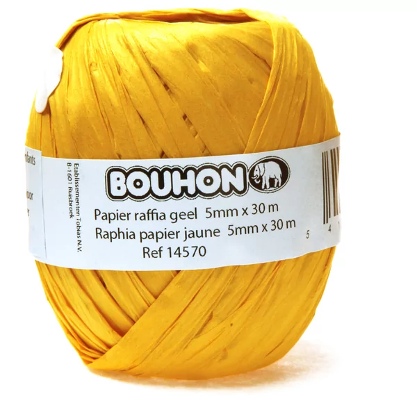 Raphia papier jaune 5 mm x 30 m