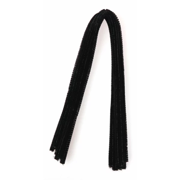 10 chenilles noires 50 cm x 8 mm