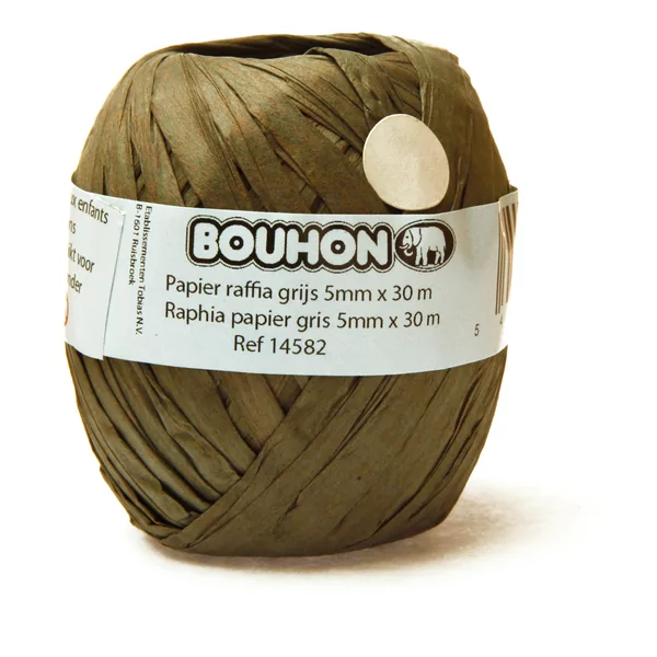 Raphia papier gris 5 mm x 30 m