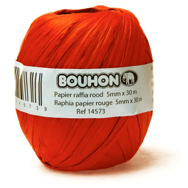 Raphia papier rouge 5 mm x 30 m