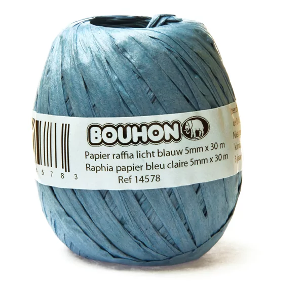 Raphia papier bleu clair 5 mm x 30 m