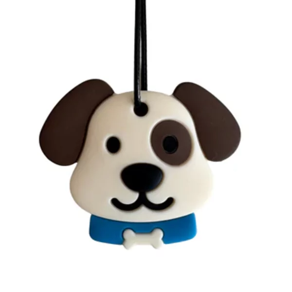 Pendentif à mâcher chiot bleu