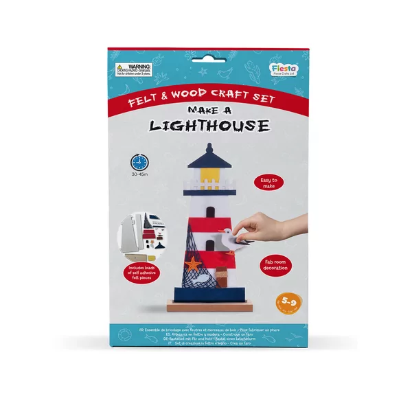 Vilt en hout knutselset - Maak een vuurtoren