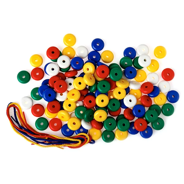 Zak met 200 abacus parels 25 mm diameter, 10 mm hoogte