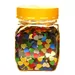 Jar with 160 g heart  confetti 6 mm mix. colours