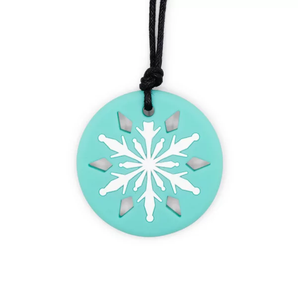 Pendentif à mâcher flocon de neige blanc