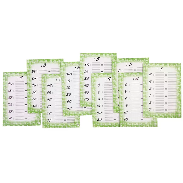 30 Uitwisbare kaarten, delen, 13,5 x 20cm