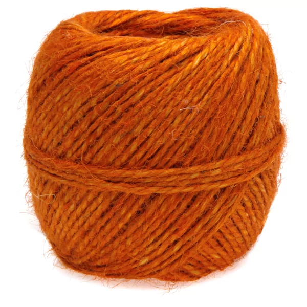 Ficelle jute 100 g orange, environ 60 à 65 m, 1,5 à 2 mm